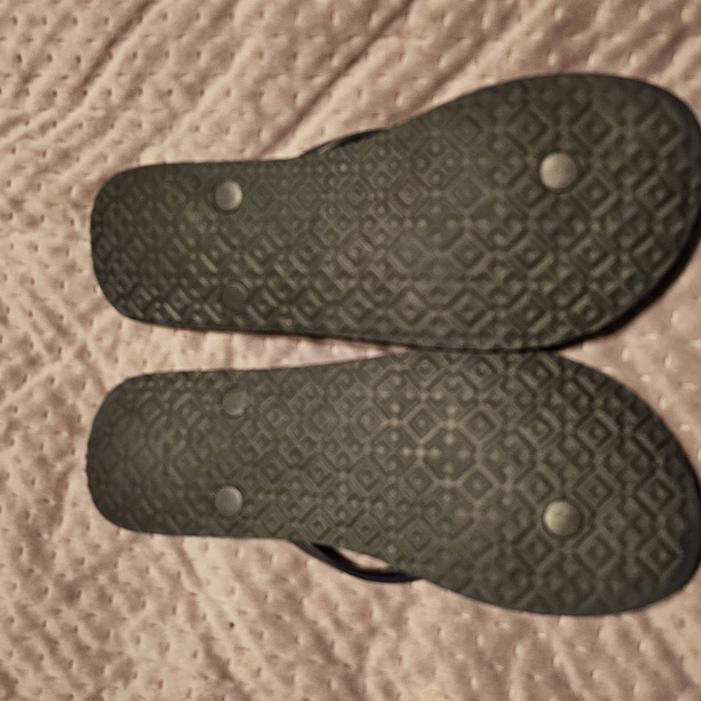 Tory Burch Striped Flip Flops Size 9 Navy - Picture 2 of 8